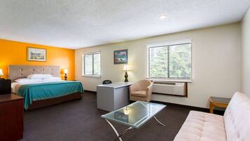 Desk, soundproofing, iron/ironing board (on request), cribs (free)