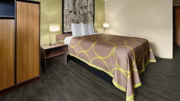 Desk, blackout drapes, iron/ironing board, free WiFi