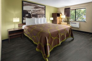 Traditional Room, 1 King Bed | Desk, blackout drapes, iron/ironing board, free WiFi - Super 8 by Wyndham St. Clairsville OH/Wheeling WV Area (St. Clairsville)