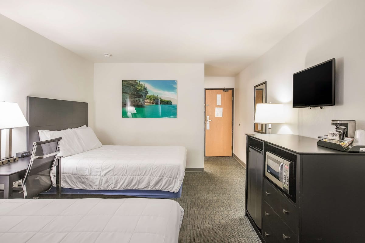 Room, 2 Queen Beds, Non Smoking | Desk, iron/ironing board, free cribs/infant beds, rollaway beds