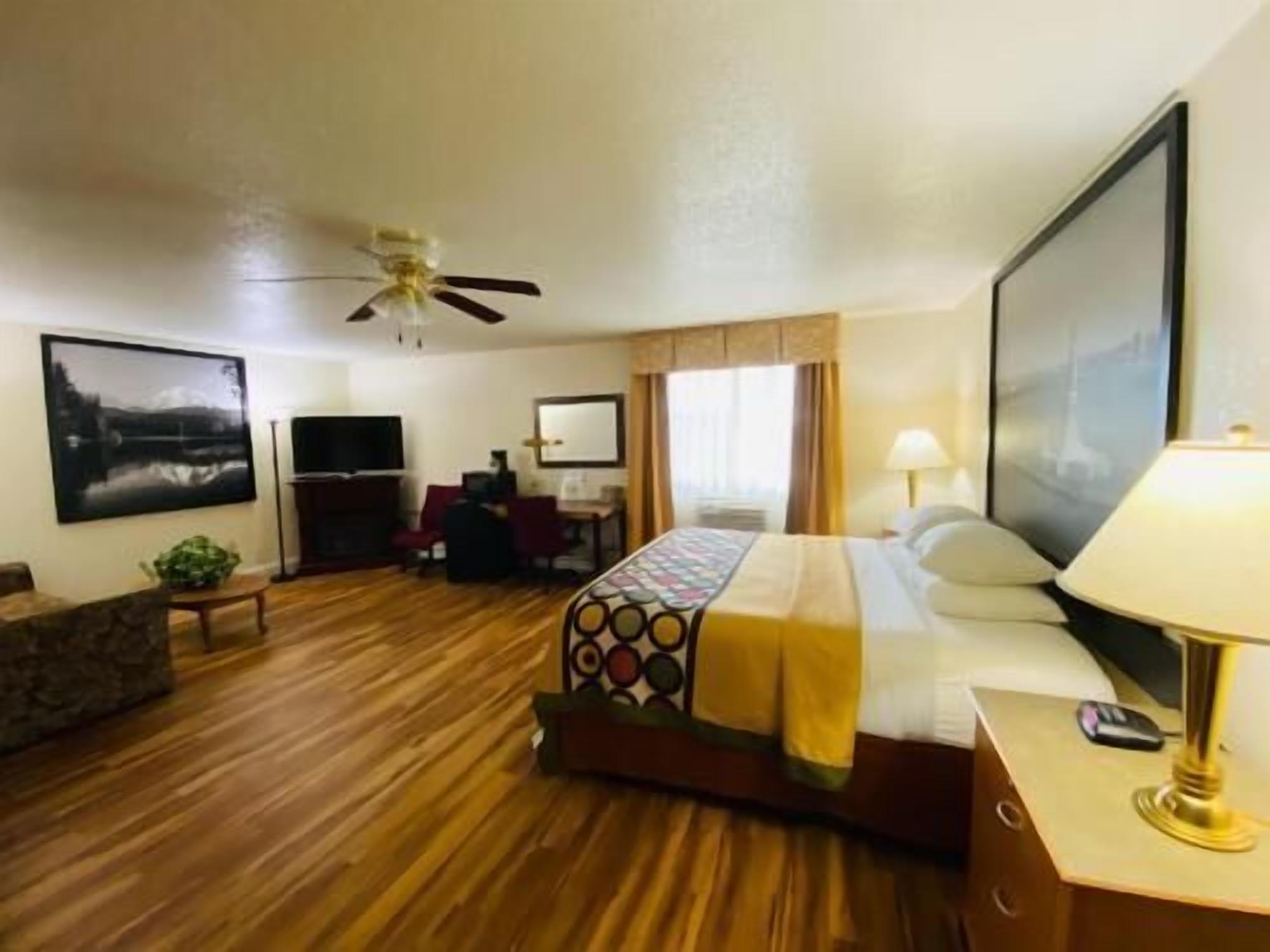 Desk, blackout drapes, iron/ironing board, rollaway beds