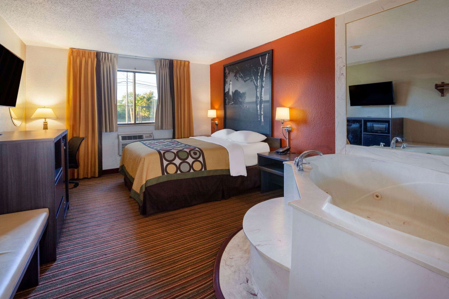 Desk, blackout drapes, rollaway beds, WiFi