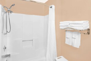 Free toiletries, hair dryer, towels