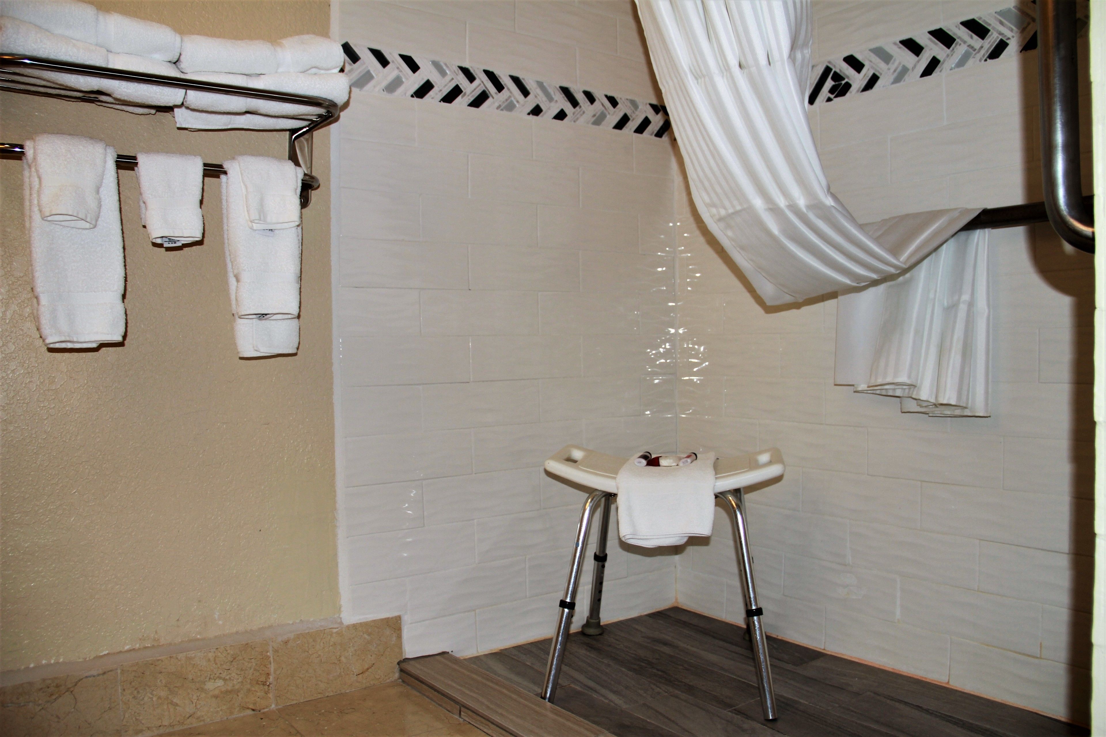 studio suite, 2 queen beds, mobility accessible, non smoking (tub w/ grab bars) | bathroom | combined shower/bathtub, designer toiletries, hair dryer, towels