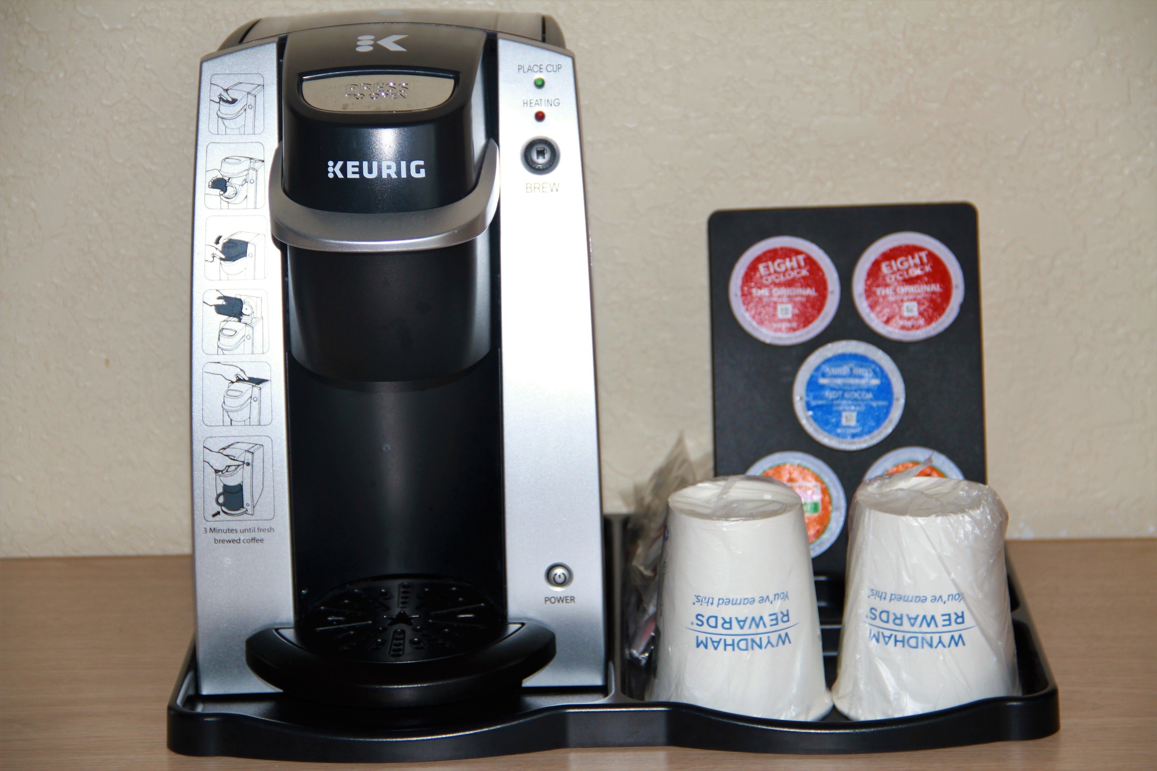 fridge, microwave, coffee/tea maker