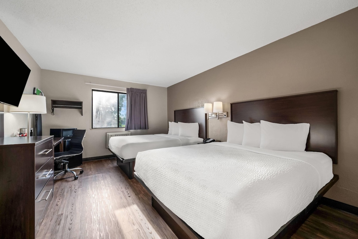 Room, 2 Queen Beds, Non Smoking | Desk, blackout drapes, iron/ironing board, cribs (free)