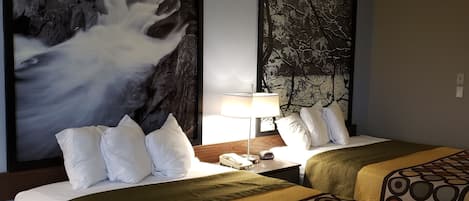 Room, 2 Queen Beds, Non Smoking | In-room safe, desk, iron/ironing board, free cribs/infant beds