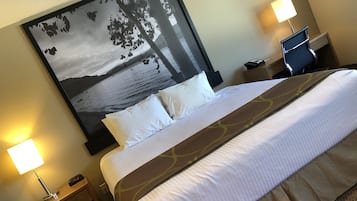 Studio Suite, 1 King Bed, Non Smoking | Desk, laptop workspace, blackout drapes, iron/ironing board