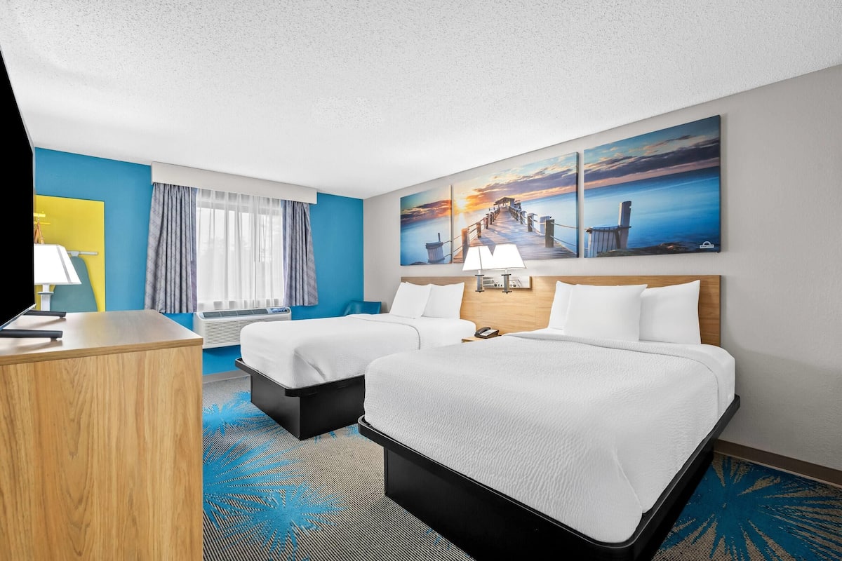 Room, 2 Double Beds, Non Smoking | Desk, blackout drapes, iron/ironing board, free cribs/infant beds