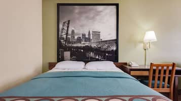 Desk, blackout curtains, iron/ironing board, free cots/infant beds