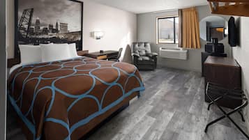 Desk, blackout drapes, iron/ironing board, free cribs/infant beds