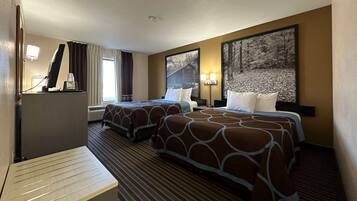 Bureau, espace de travail pour ordinateur portable, rideaux occultants