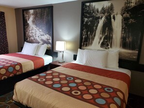 Standard Room, 2 Queen Beds | Desk, blackout curtains, free cots/infant beds, rollaway beds - Super 8 by Wyndham Kansas City at Barry Road/Airport (Kansas City)
