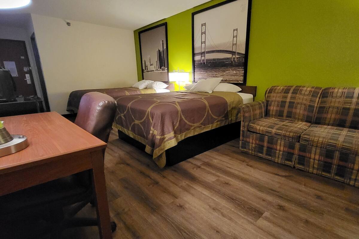In-room safe, desk, iron/ironing board (on request), cribs (free)