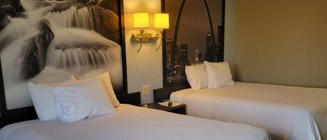 Standard Room, 2 Queen Beds | Blackout drapes, iron/ironing board, free cribs/infant beds