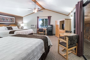 Deluxe Room, Multiple Beds, Non Smoking, Pool View | Pillowtop beds, blackout drapes, iron/ironing board, free WiFi