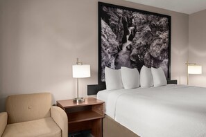 Habitación, 1 cama King size, para no fumadores | Escritorio, espacio para trabajar con laptop y cortinas blackout 