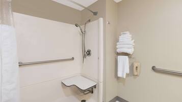 Kamar, 1 Tempat Tidur Queen, akses difabel, Bebas Asap Rokok (Mobility) | Shower kamar mandi