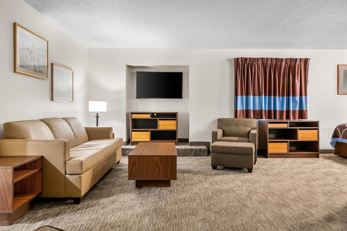 Suite, Multiple Beds, Non Smoking, Kitchen | Desk, laptop workspace, blackout curtains, iron/ironing board