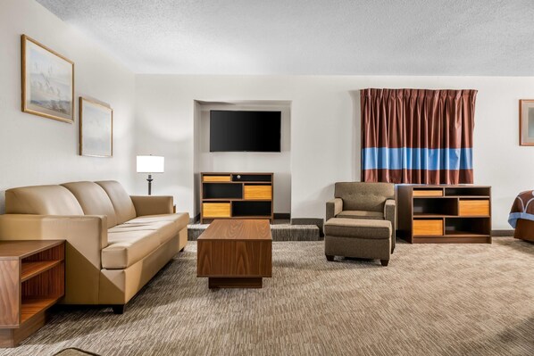 Suite, Multiple Beds, Non Smoking, Kitchen | Desk, laptop workspace, blackout drapes, iron/ironing board