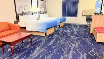 Family Suite, 2 Queen Beds, Non Smoking | Desk, free WiFi, bed sheets