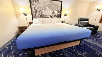 Desk, free WiFi, bed sheets