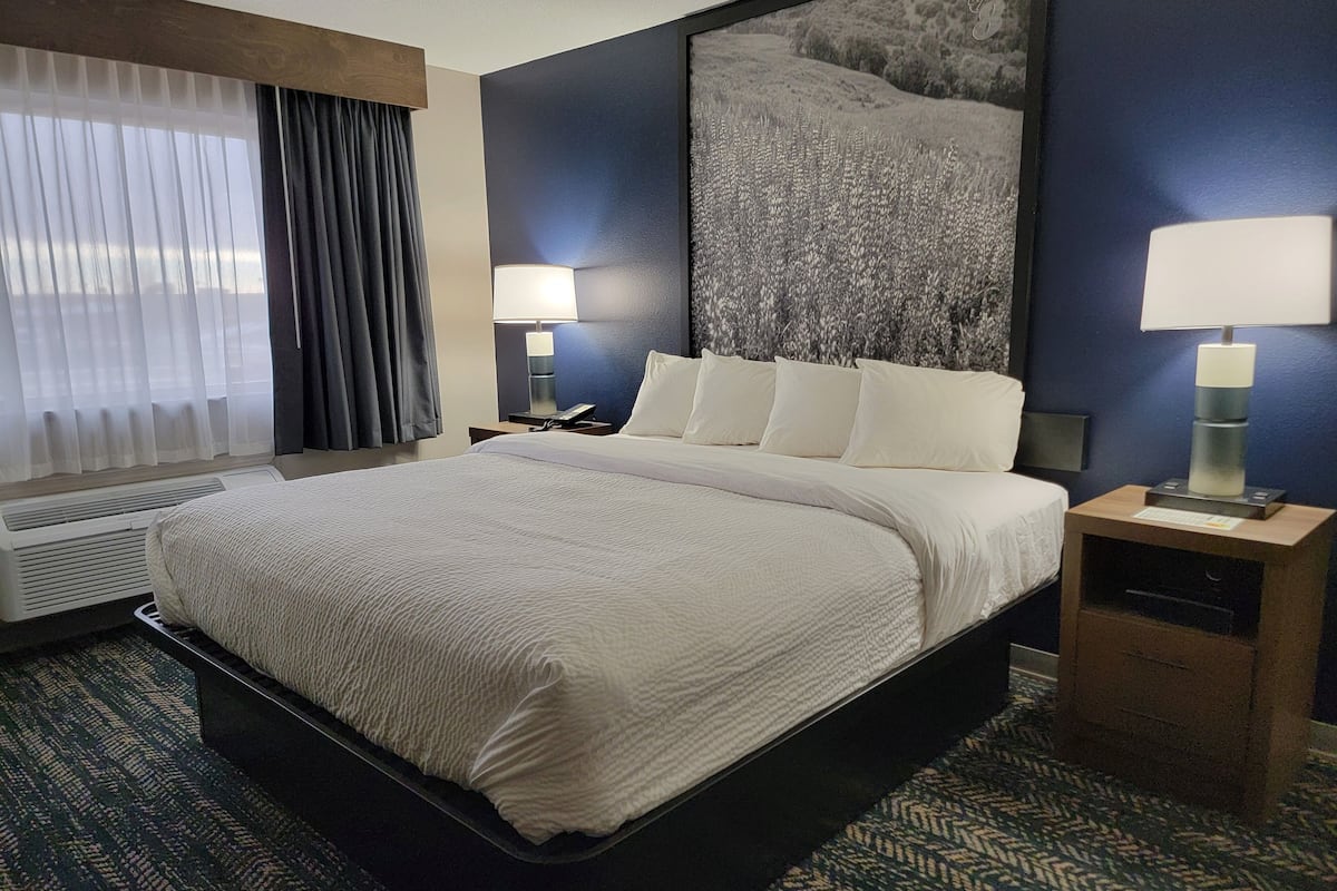 Hypo-allergenic bedding, in-room safe, desk, blackout curtains