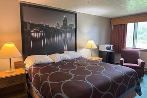 Desk, blackout curtains, free WiFi, bed sheets