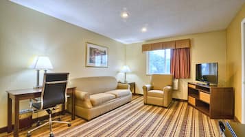 1-Bedroom Suite,1 King Bed and 1 Queen Sofa Bed, Non-Smoking | Living area