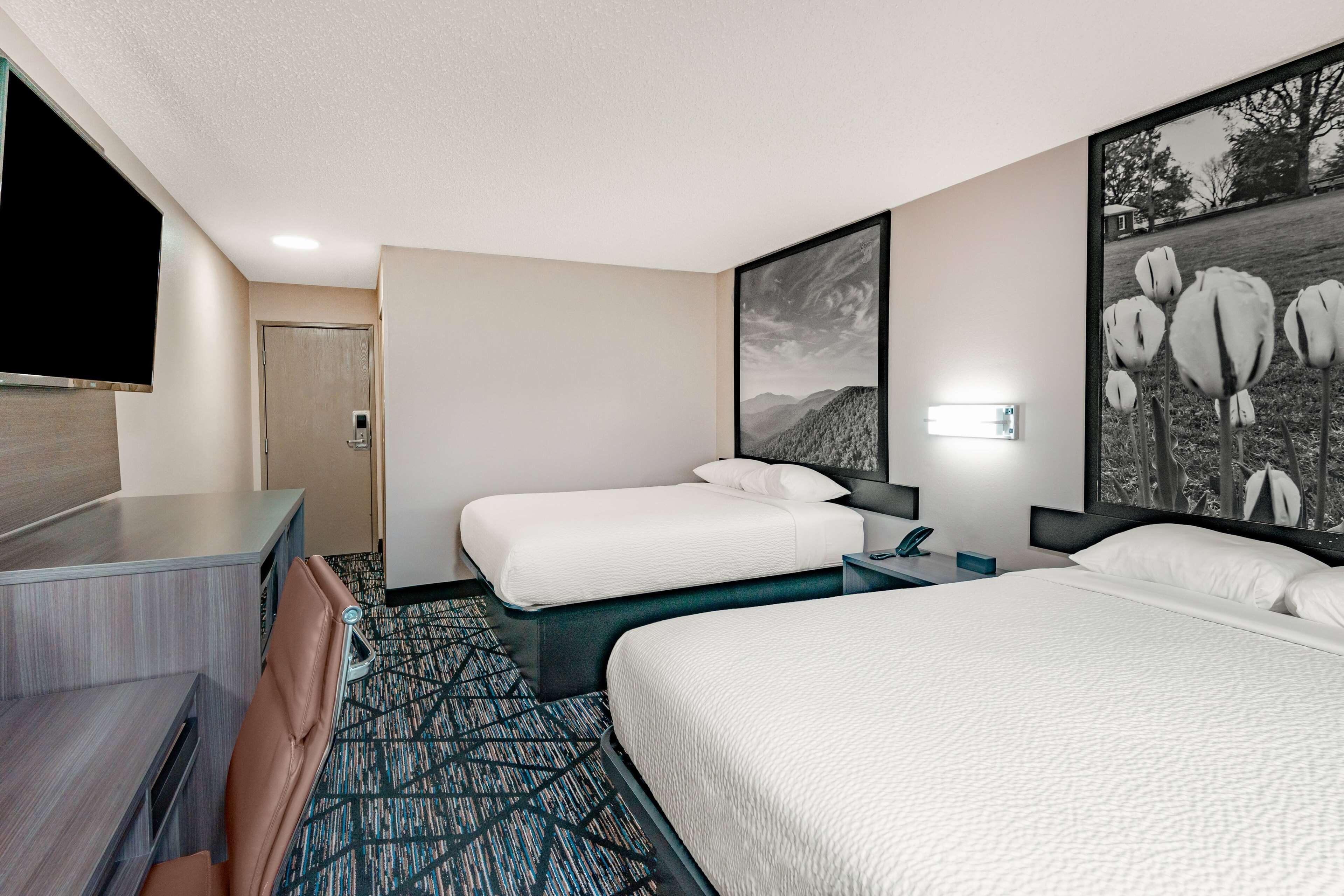 Room, 2 Double Beds, Non Smoking | Desk, blackout curtains, free WiFi, bed sheets