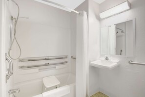 Room, 1 Double Bed, Accessible, Non Smoking (Bathtub) | Bathroom shower - Super 8 by Wyndham Lake George/Warrensburg Area (Lake George)