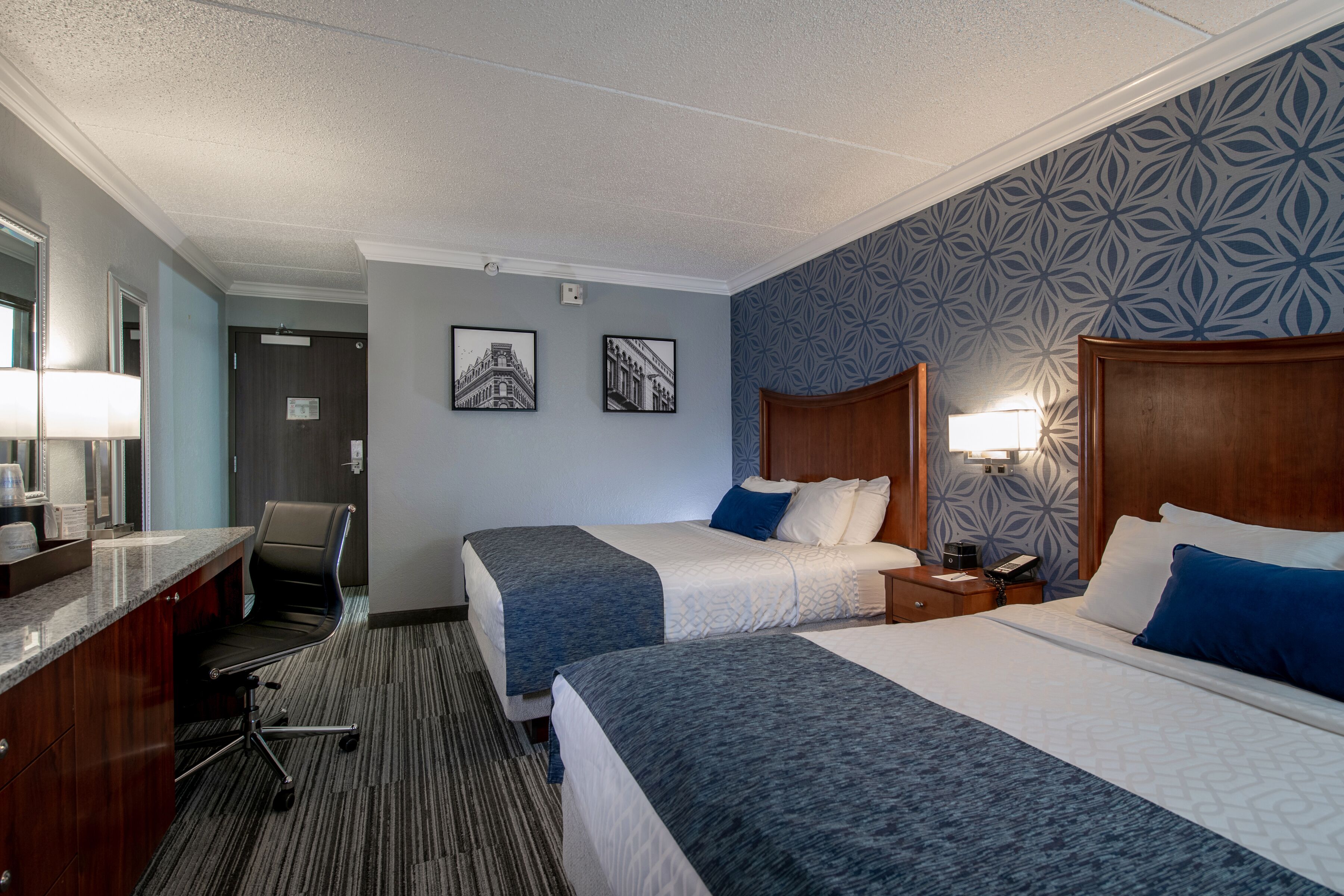 Standard Room, 2 Queen Beds, Non Smoking, Refrigerator | Blackout drapes, iron/ironing board, free cribs/infant beds, Internet