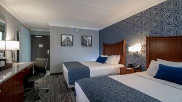 Standard Room, 2 Queen Beds, Non Smoking, Refrigerator | Blackout drapes, iron/ironing board, free cribs/infant beds, Internet