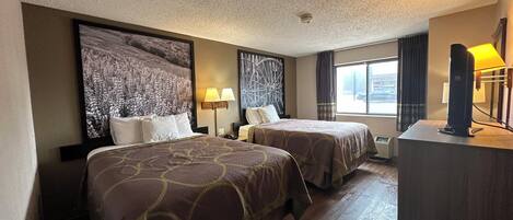 Standard Room, 2 Queen Beds | Desk, blackout drapes, iron/ironing board, free WiFi