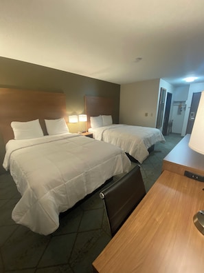 Room, 2 Queen Beds, Non Smoking | Desk, laptop workspace, rollaway beds, free WiFi