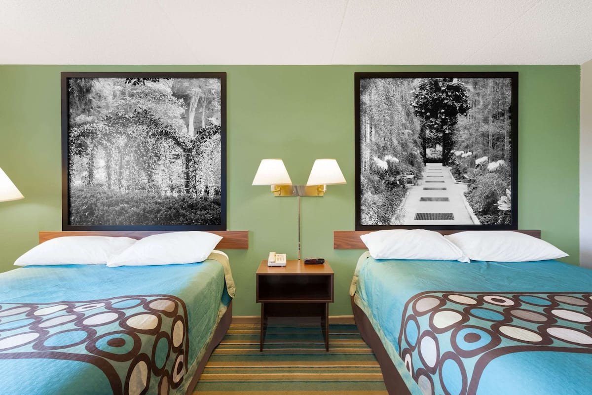 room, 2 queen beds, non smoking | desk, iron/ironing board, free cots/infant beds, free wifi