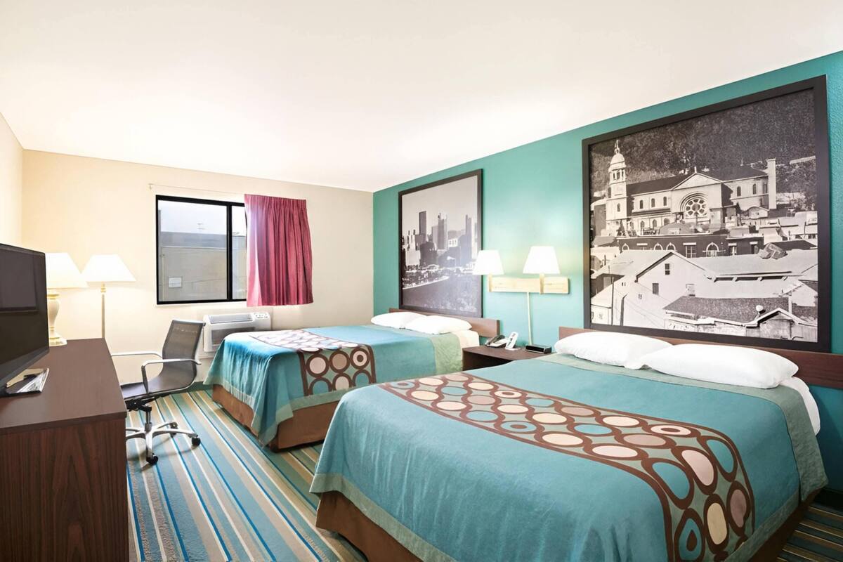Standard Room, 2 Double Beds, Non Smoking | Desk, iron/ironing board (on request), free cots/infant beds, free WiFi