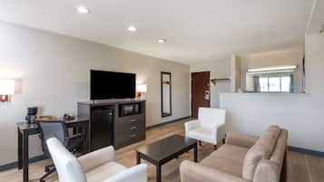 Suite, 2 Queen Beds, Non Smoking | Desk, iron/ironing board, free cribs/infant beds, rollaway beds