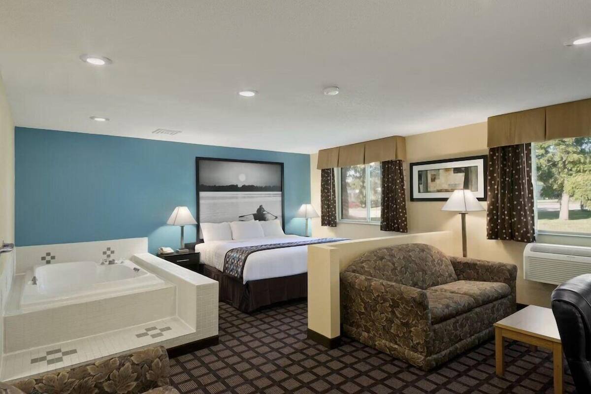 In-room safe, desk, laptop workspace, blackout drapes