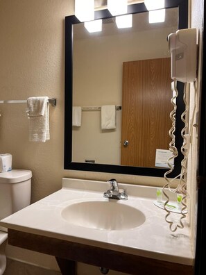 Free toiletries, hair dryer, towels, soap