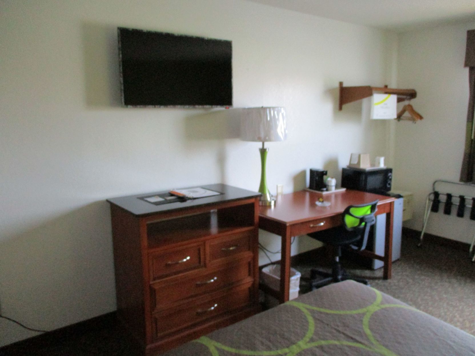 Individually furnished, desk, blackout drapes, iron/ironing board