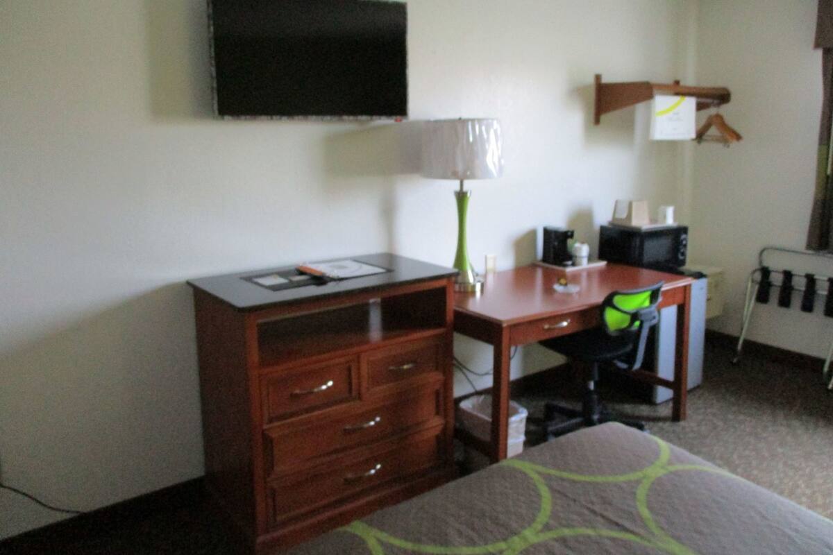 Individually furnished, desk, blackout drapes, iron/ironing board