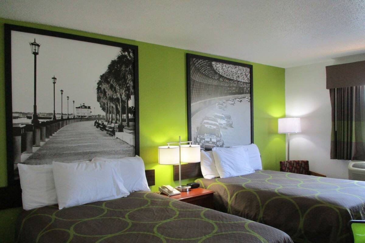 Individually furnished, desk, blackout drapes, iron/ironing board