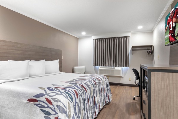Deluxe Room, 1 King Bed, Non Smoking | Desk, blackout drapes, iron/ironing board (on request), cribs (free)