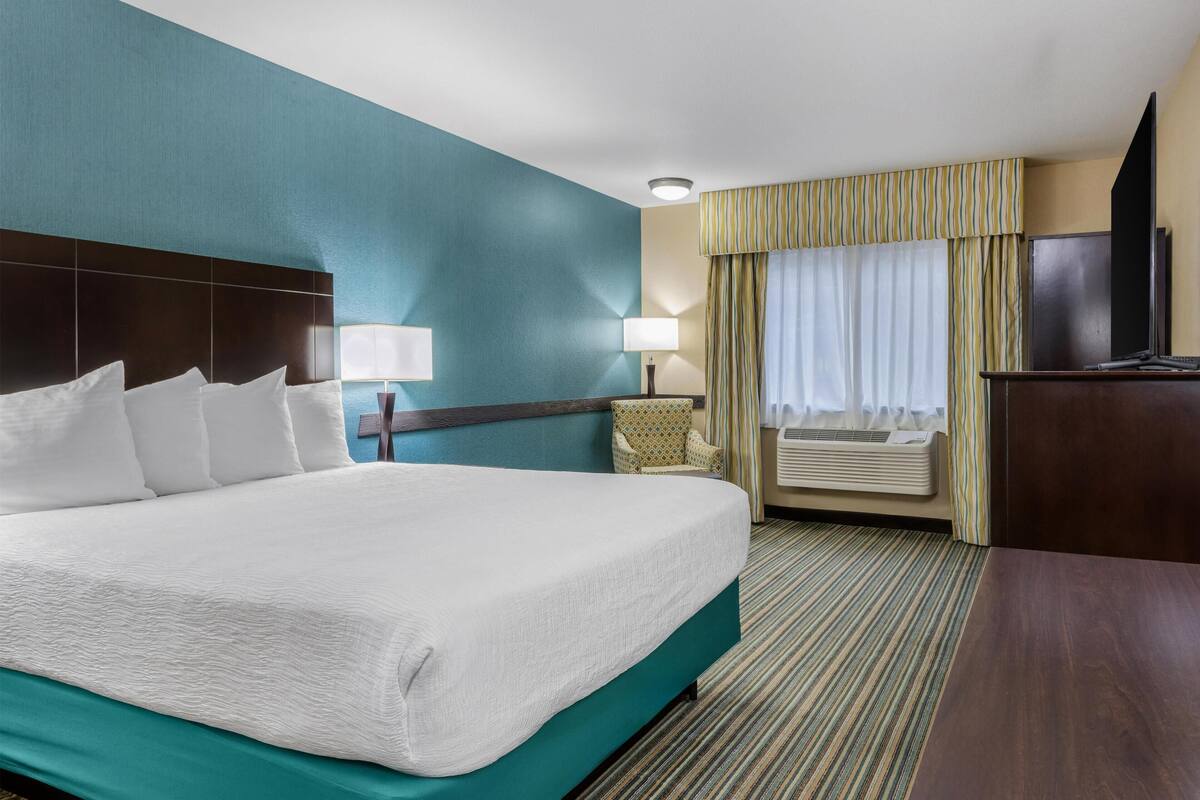 Zimmer, 1 Queen-Bett | Hochwertige Bettwaren, Daunenbettdecken, Pillowtop-Betten, Schreibtisch