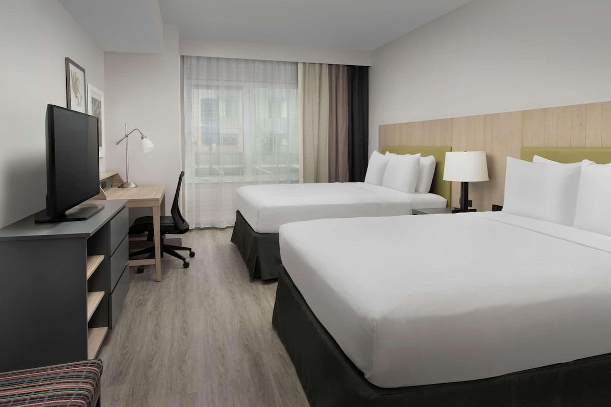 Room, 2 Queen Beds, Accessible, Non Smoking | Desk, iron/ironing board, free WiFi, bed sheets
