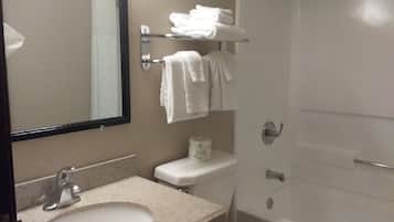 Standard Room, 2 Queen Beds | Bathroom | Free toiletries, hair dryer, towels