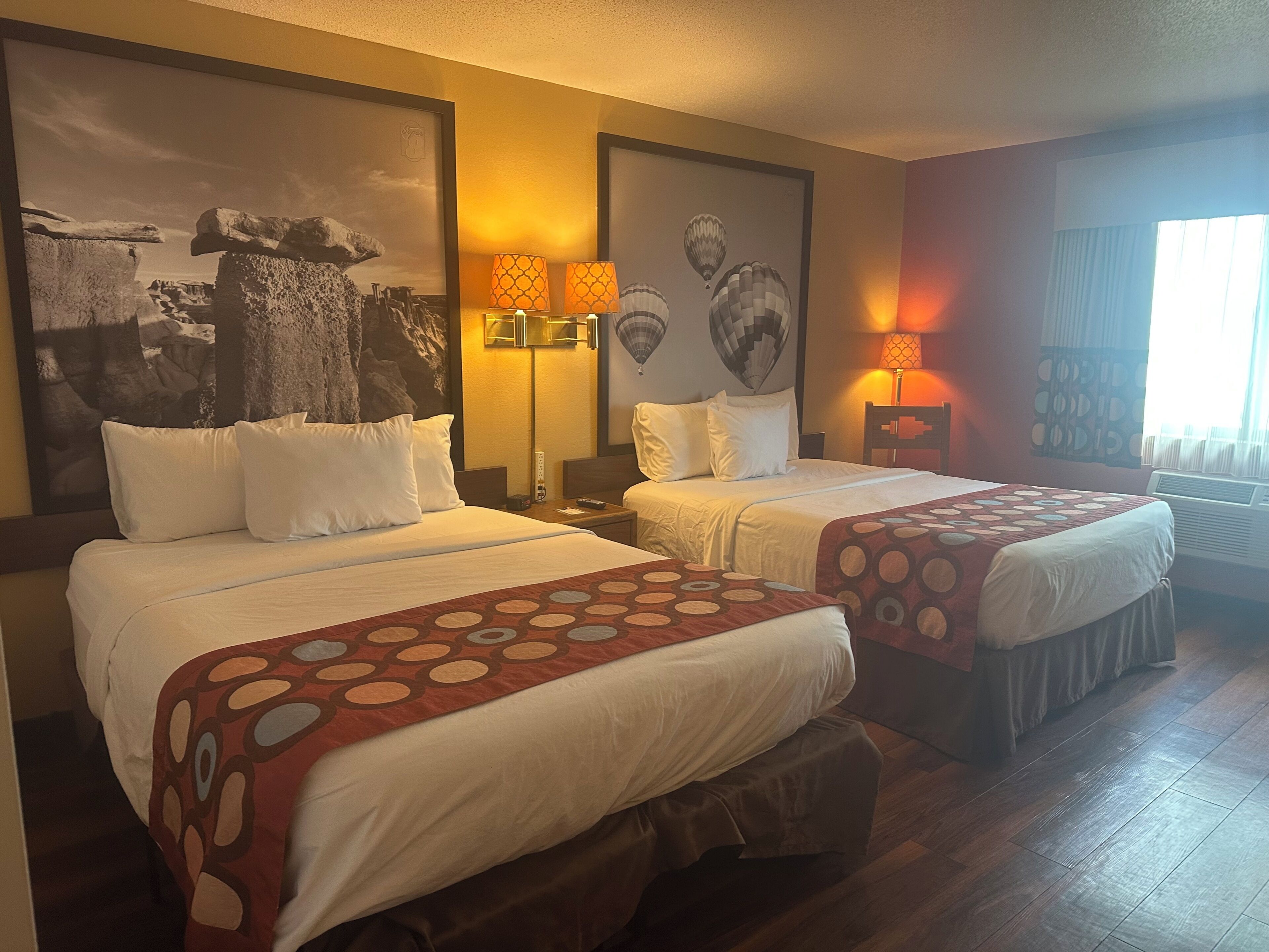 Room, 2 Queen Beds, Non Smoking | Desk, laptop workspace, iron/ironing board, cribs/infant beds
