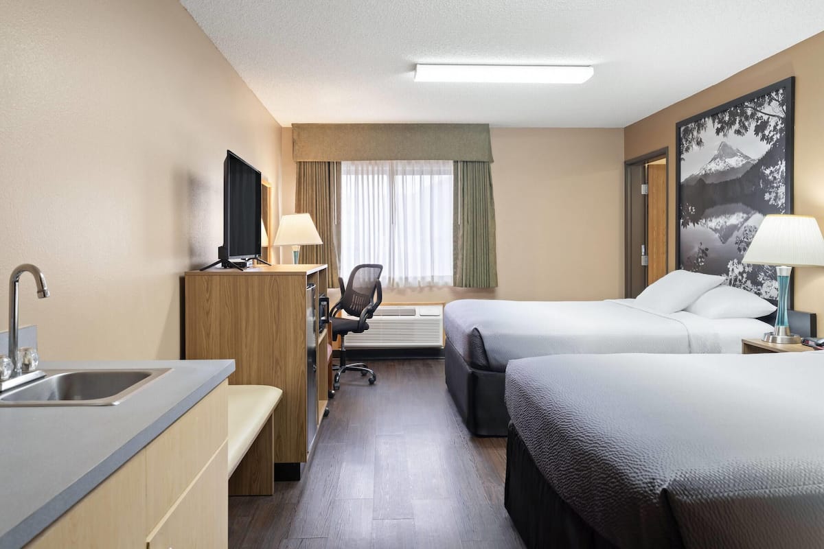 Room, 2 Queen Beds, Accessible, Non Smoking | Hypo-allergenic bedding, desk, cribs/infant beds, rollaway beds