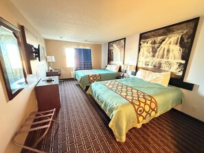 Standard Room, 2 Queen Beds | Individually decorated, individually furnished, desk, laptop workspace